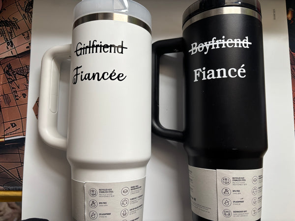 Girlfriend Boyfriend Fiancée Fiancé Tumbler Decal