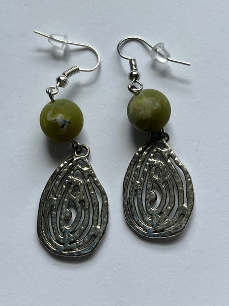 Green Jade Dangle Earrings