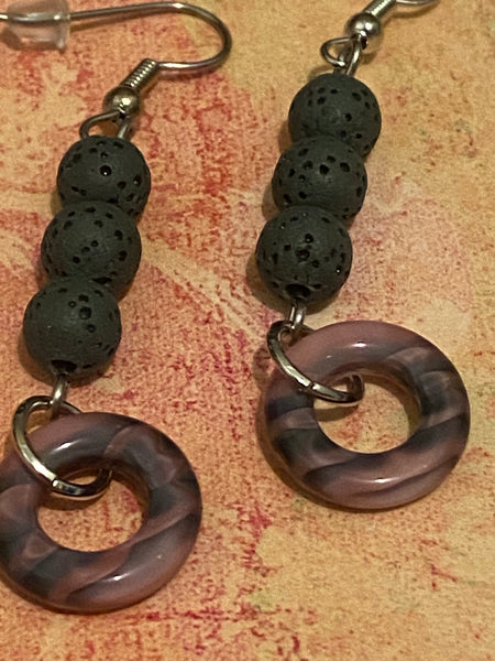 Lava Stone Dangle Diffuser Earrings