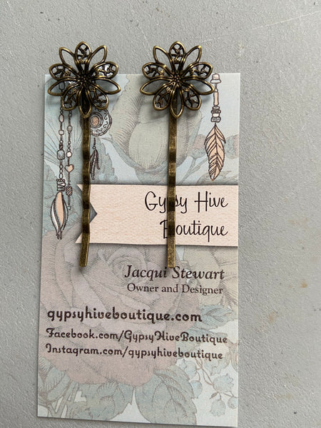 Antique Bronze Hair Pins